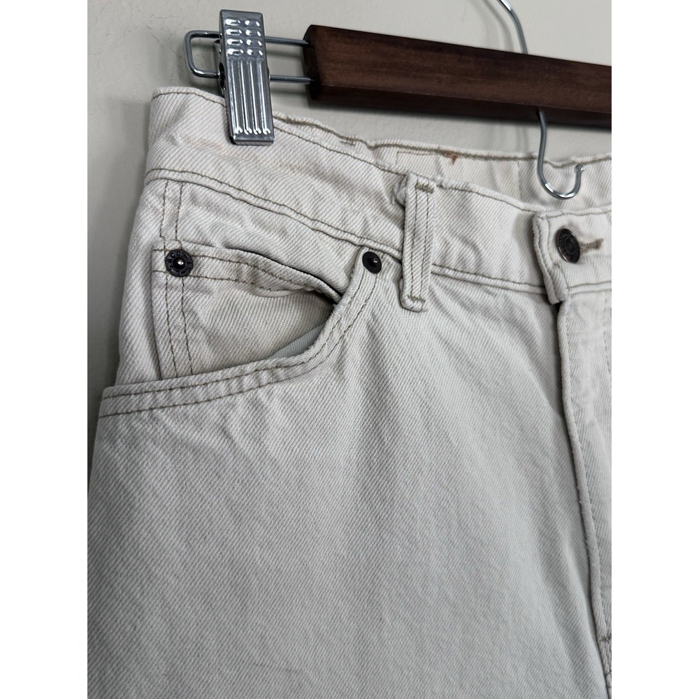 Vintage '92 Levi's 550 Jeans 30x32 (28x31) Cream 90s Made in USA Orange Tab - Picture 7 of 16